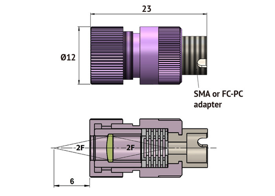 Vezel Optische Kabels FC/PC of SMA-Schakelaars met Midden Infrarode het Opnieuw concentreren Doelstellingenlens