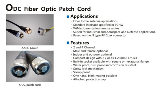 LC/UPC Singlemode Kabel van het het Flardkoord van de 4 Kernen Openluchtvezel Optische met de Stop/de Contactdoos van ODC