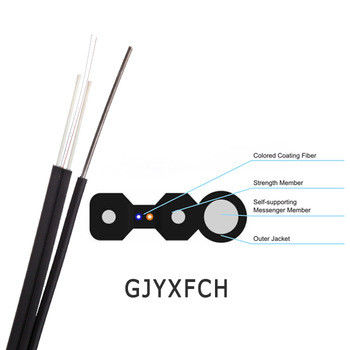6.5-6.8mm Outer Dia Glass Fiber Optic Cable Zwart Kleur Single Multi Mode voor veelzijdige industriële toepassingen