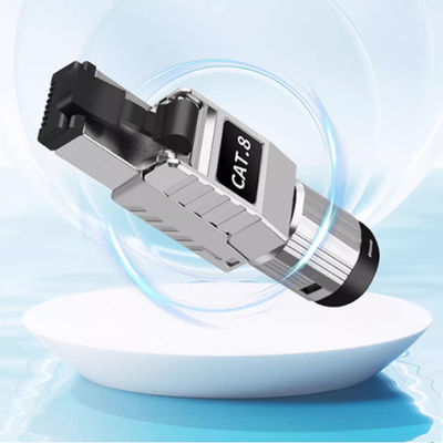 Koper Zilver Gevlochten Cat8 Ethernet Kabel CAT8 SFTP RJ45 Netwerk Patch Audiokabel