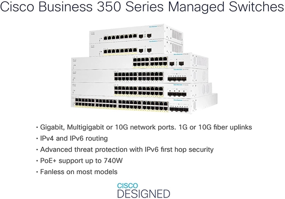 4-poorts 2.5GE + 20-poorts 10/100/1000 + 2 x 10GBusiness 350-serie switches CBS350-24P-4X-CN